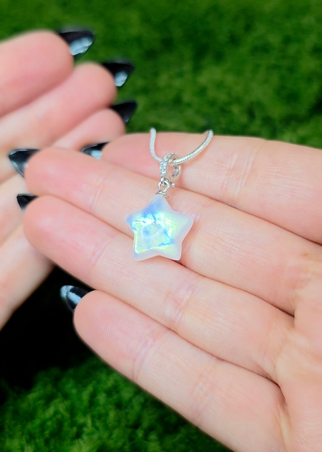Rainbow Moonstone Star Pendant