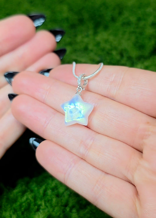 Rainbow Moonstone Star Pendant
