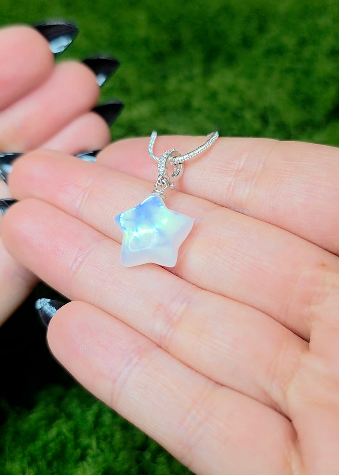 Rainbow Moonstone Star Pendant