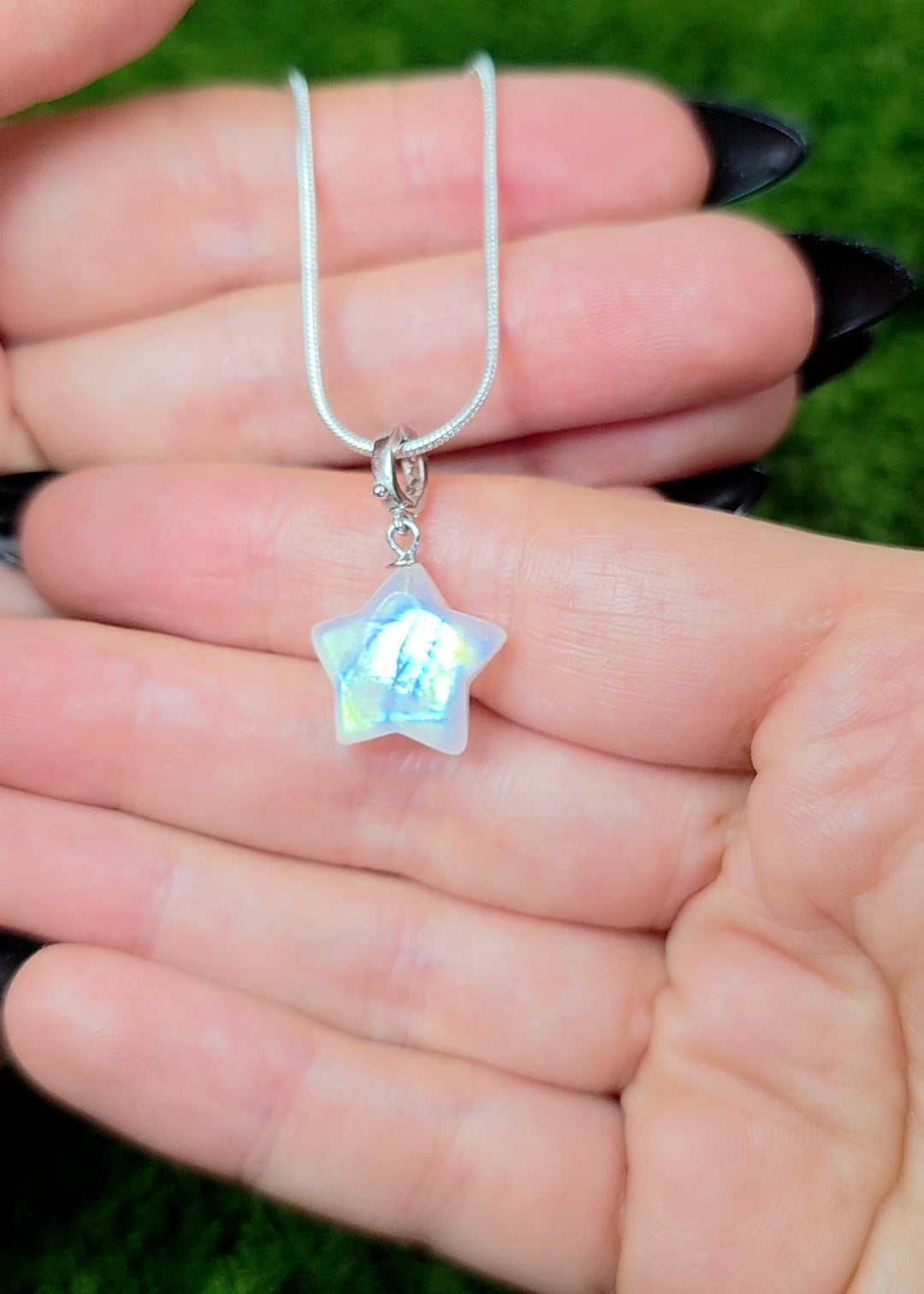 Rainbow Moonstone Star Pendant