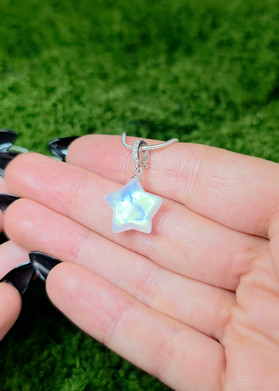 Rainbow Moonstone Star Pendant