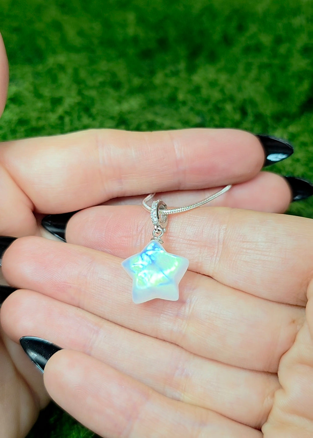 Rainbow Moonstone Star Pendant