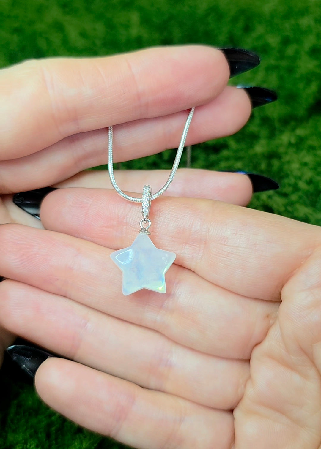 Rainbow Moonstone Star Pendant