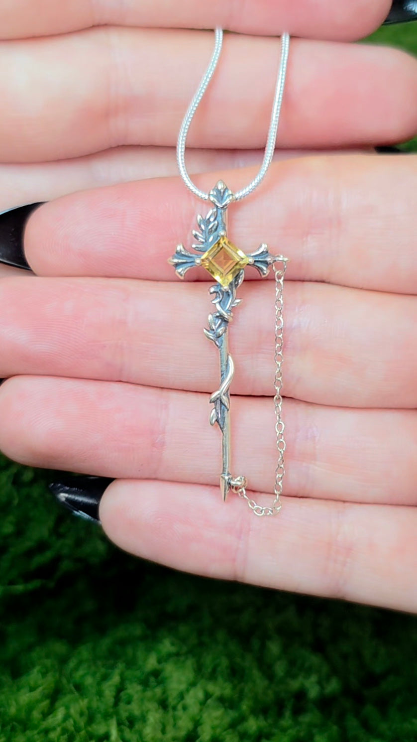 Citrine Sword Pendant