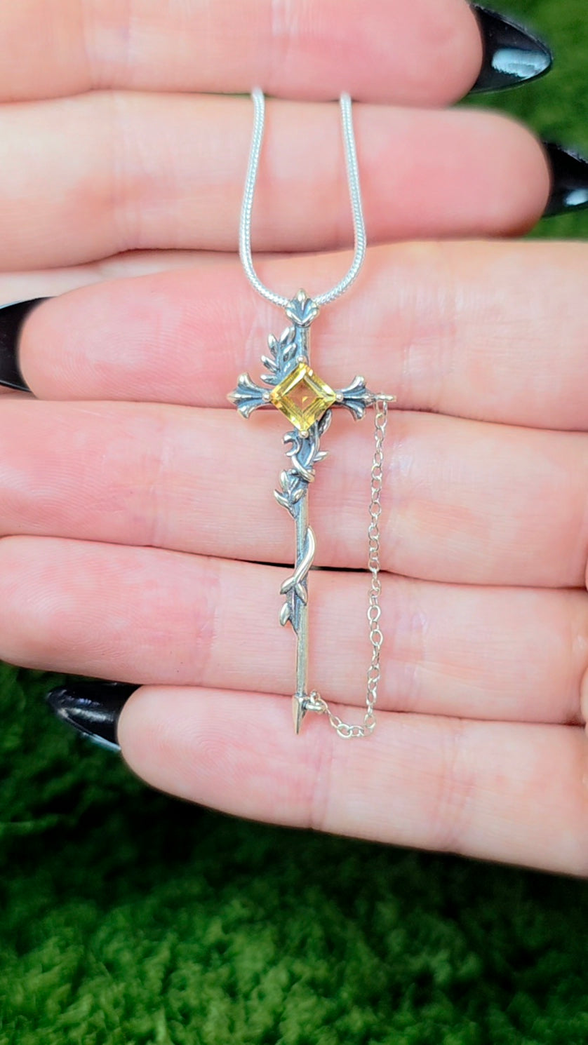 Citrine Sword Pendant