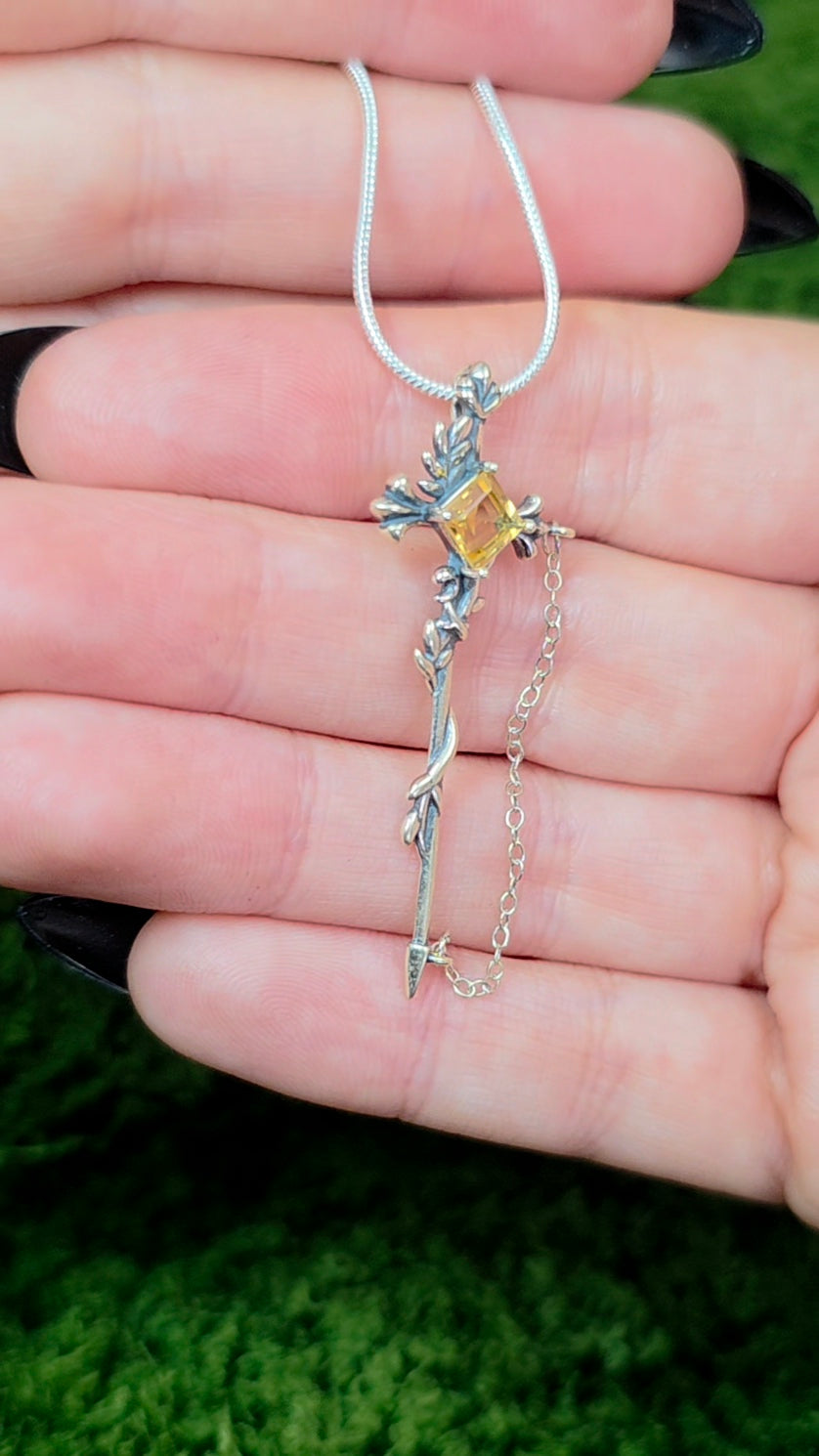 Citrine Sword Pendant