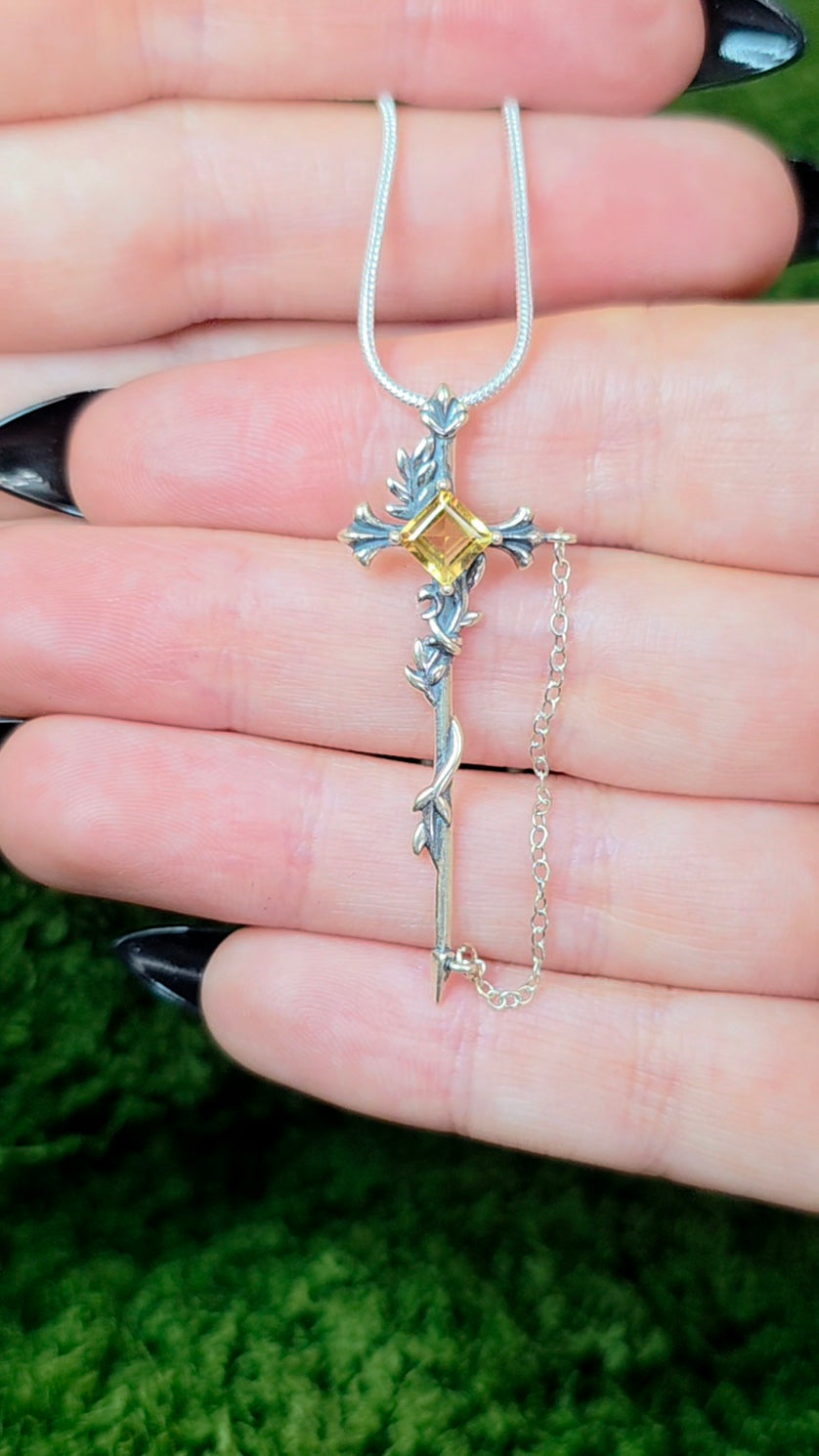 Citrine Sword Pendant