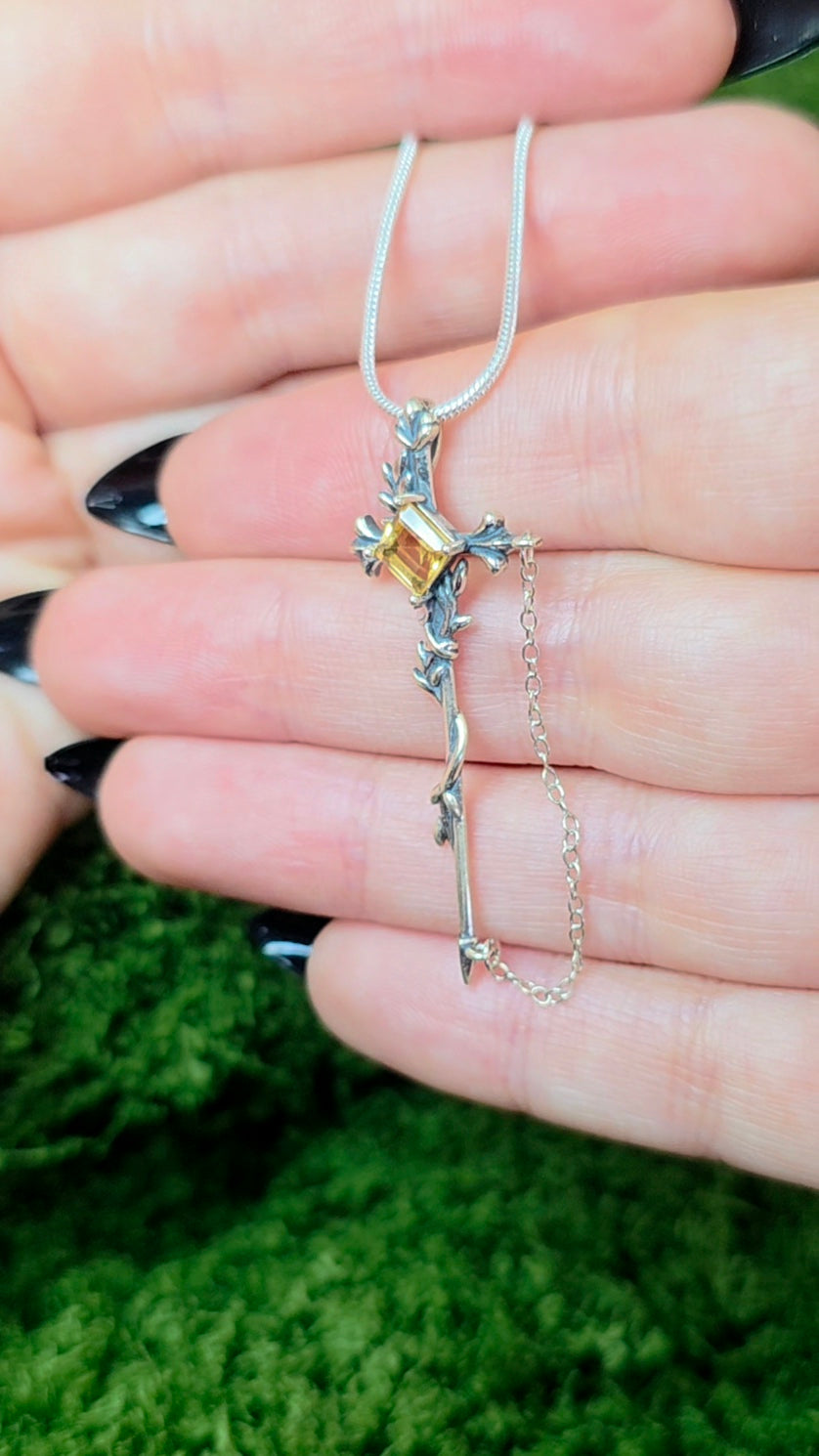 Citrine Sword Pendant