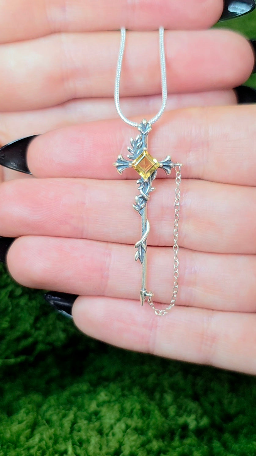 Citrine Sword Pendant