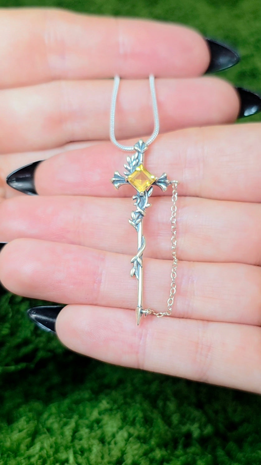 Citrine Sword Pendant