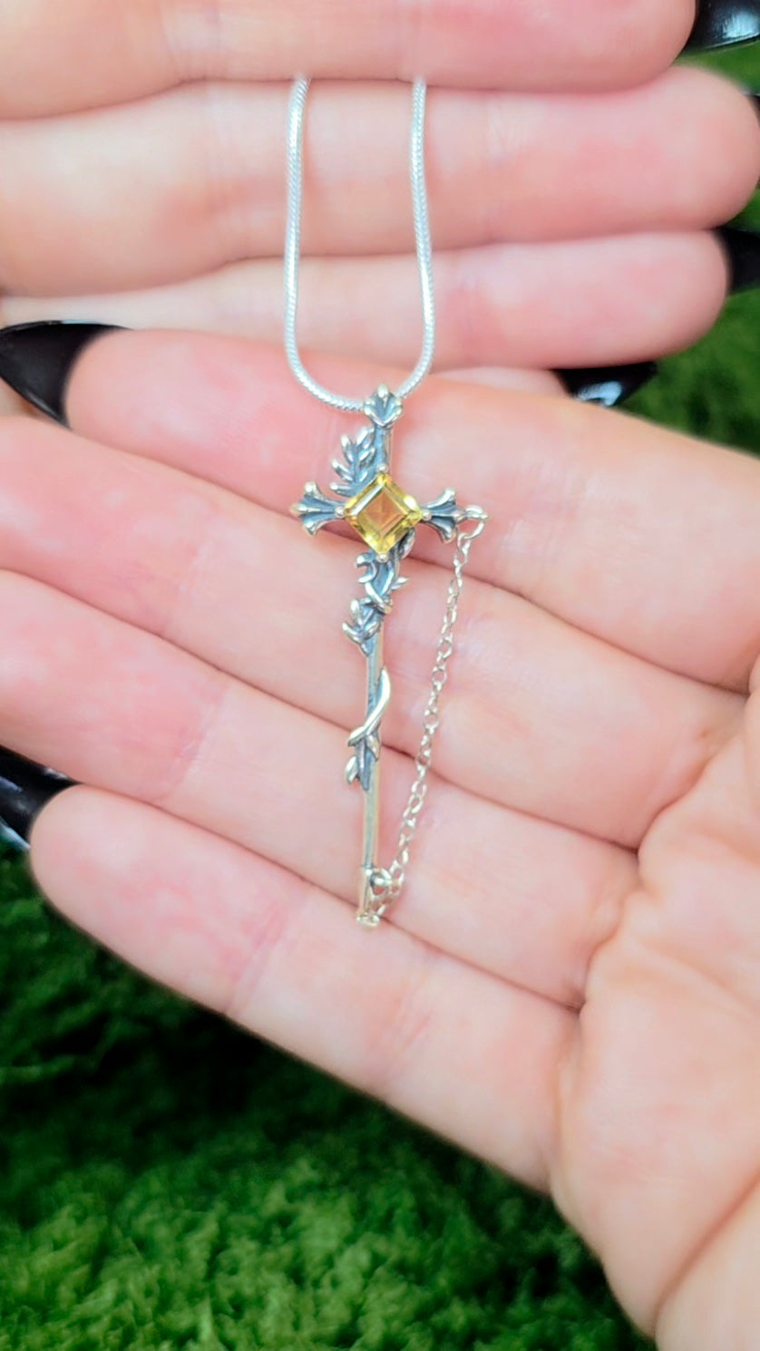 Citrine Sword Pendant