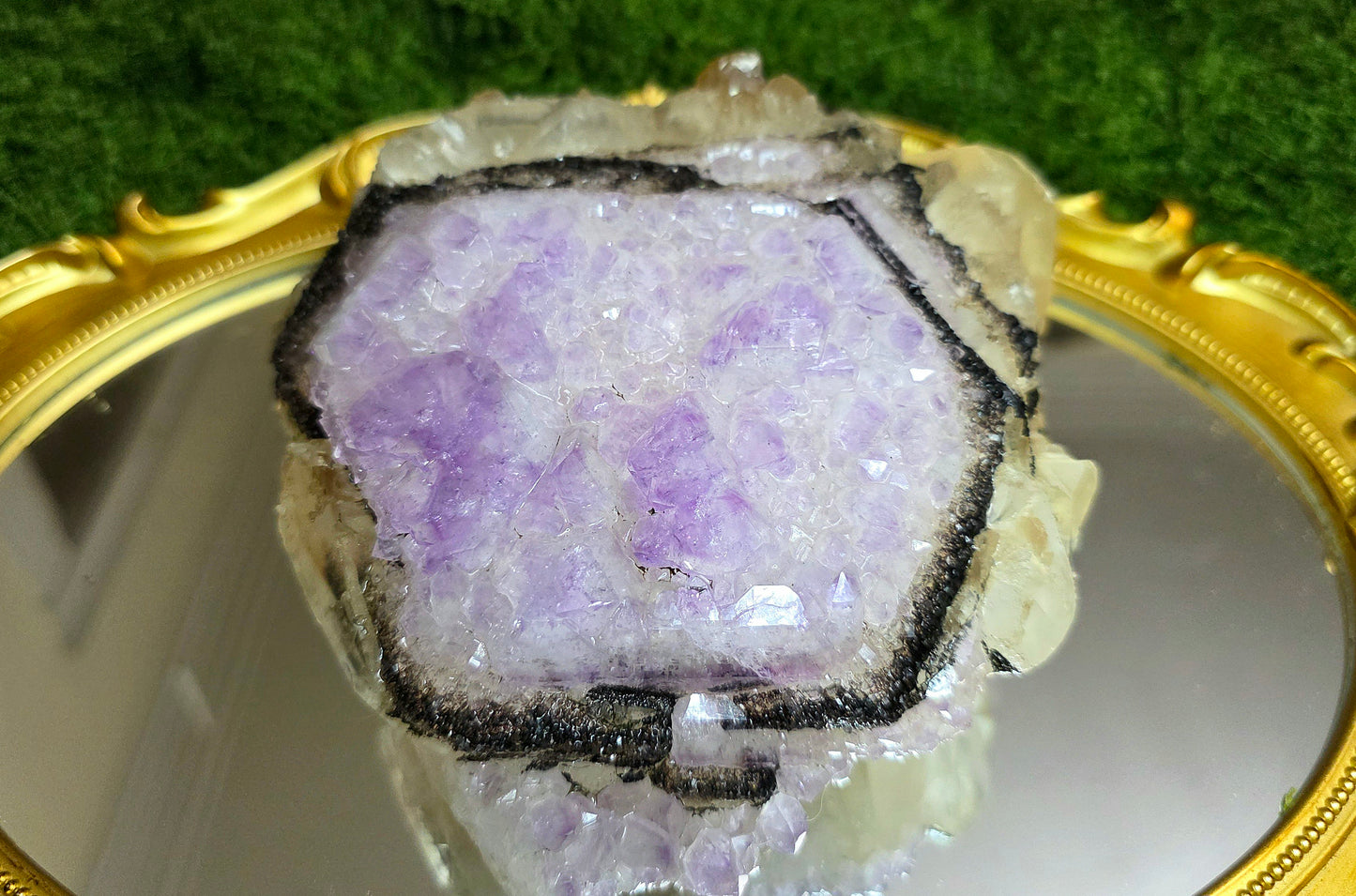 Amethyst, Calcite, and Goethite Specimen