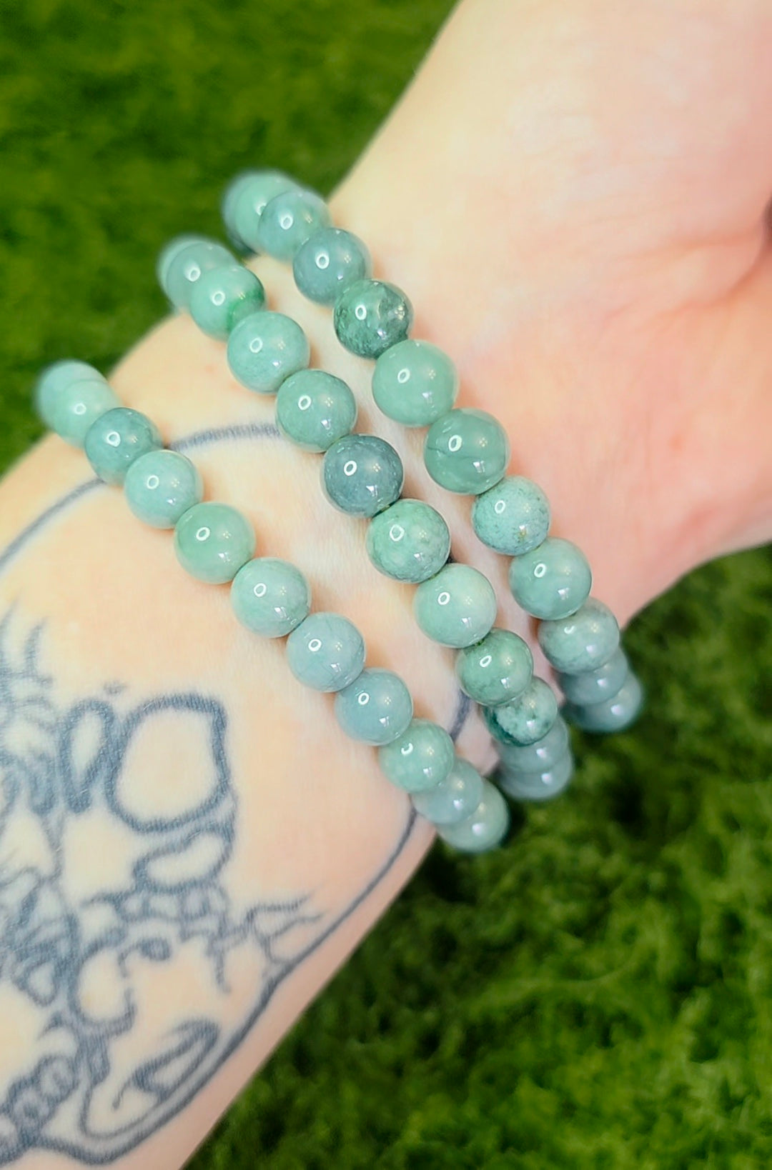 Jadeite 9 Eye Bracelet