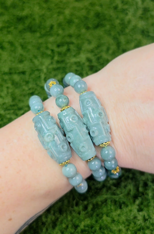 Jadeite 9 Eye Bracelet