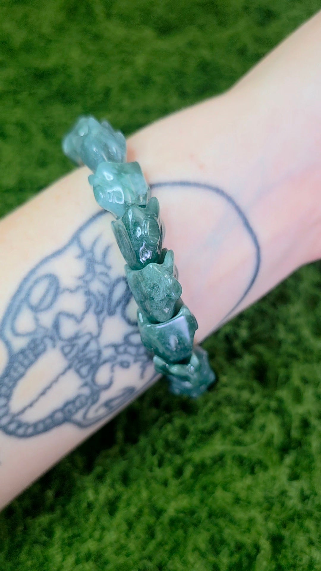 Blue Water Jadeite Dragon Bracelet