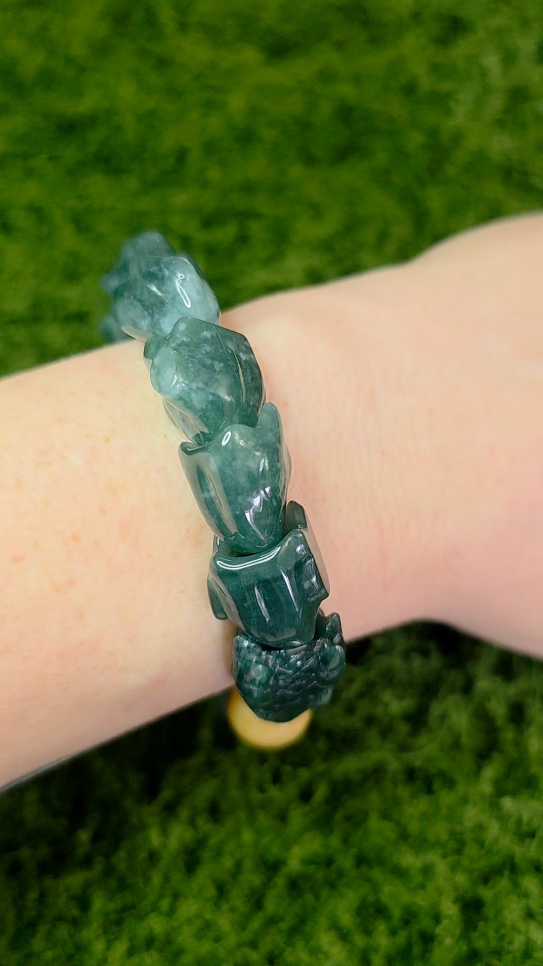 Blue Water Jadeite Dragon Bracelet