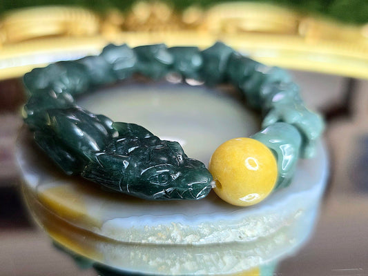 Blue Water Jadeite Dragon Bracelet