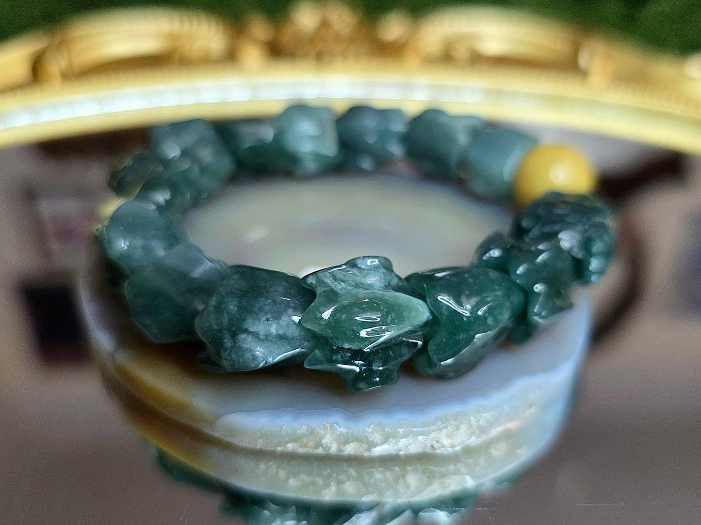 Blue Water Jadeite Dragon Bracelet