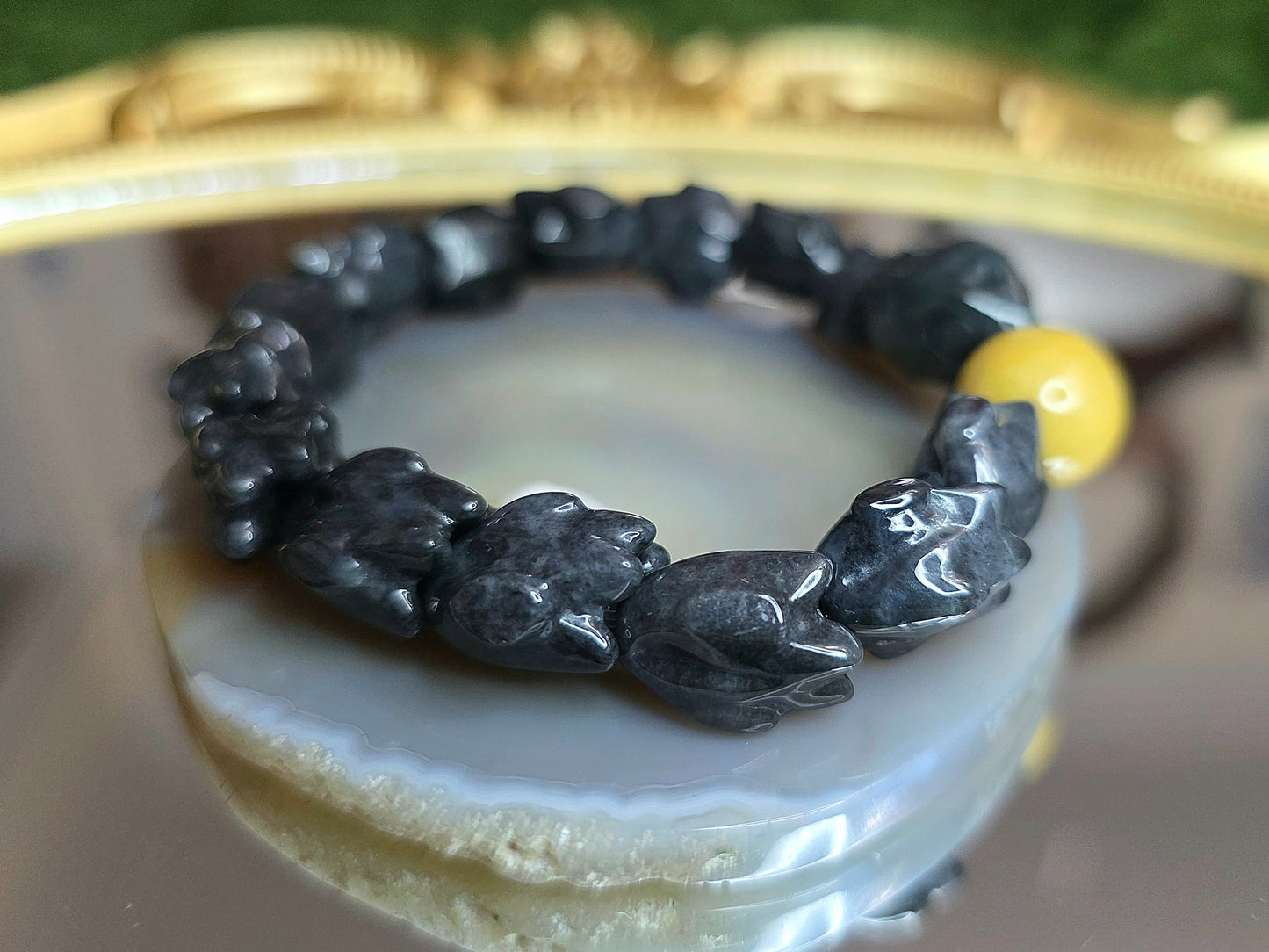 Black Jadeite Dragon Bracelet