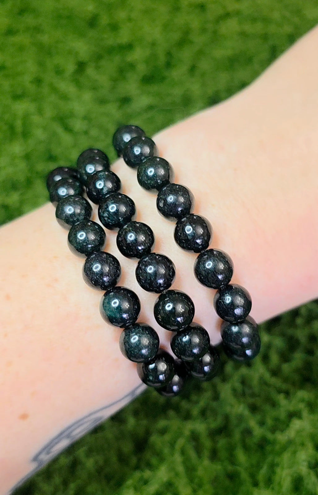 Black Jadeite Stretch Bracelet