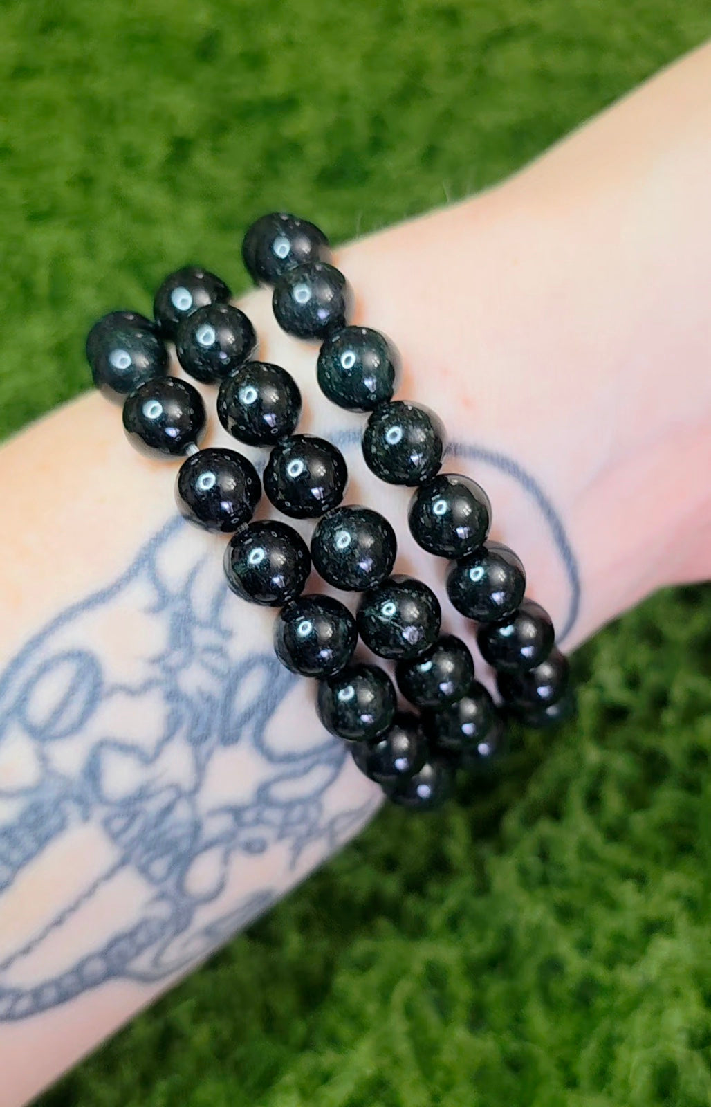 Black Jadeite Stretch Bracelet