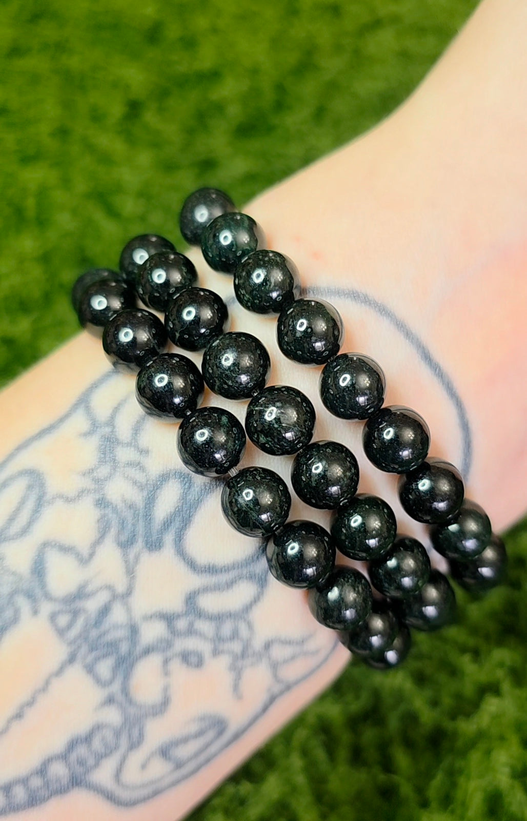 Black Jadeite Stretch Bracelet