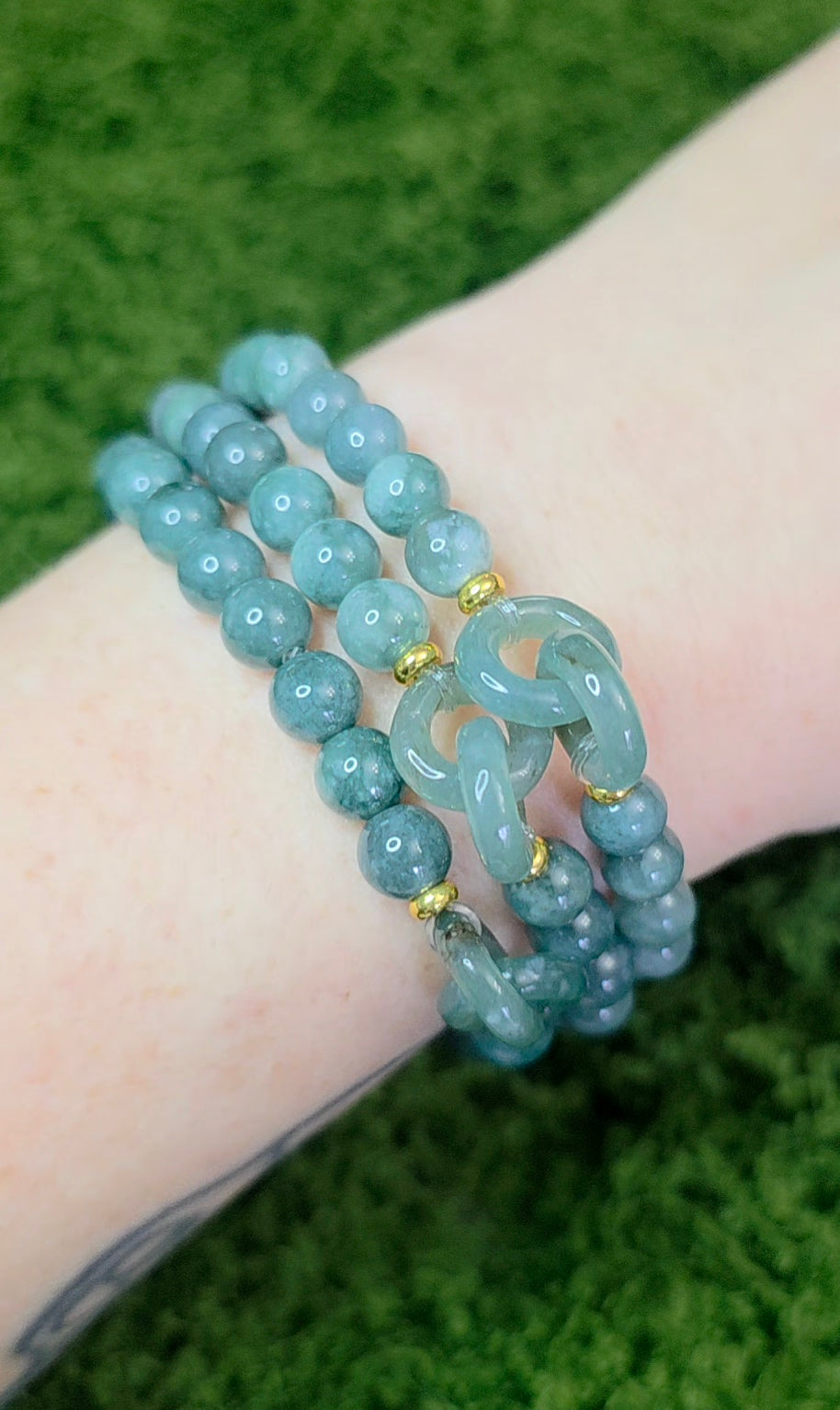 Jadeite Infinity Stretch Bracelet