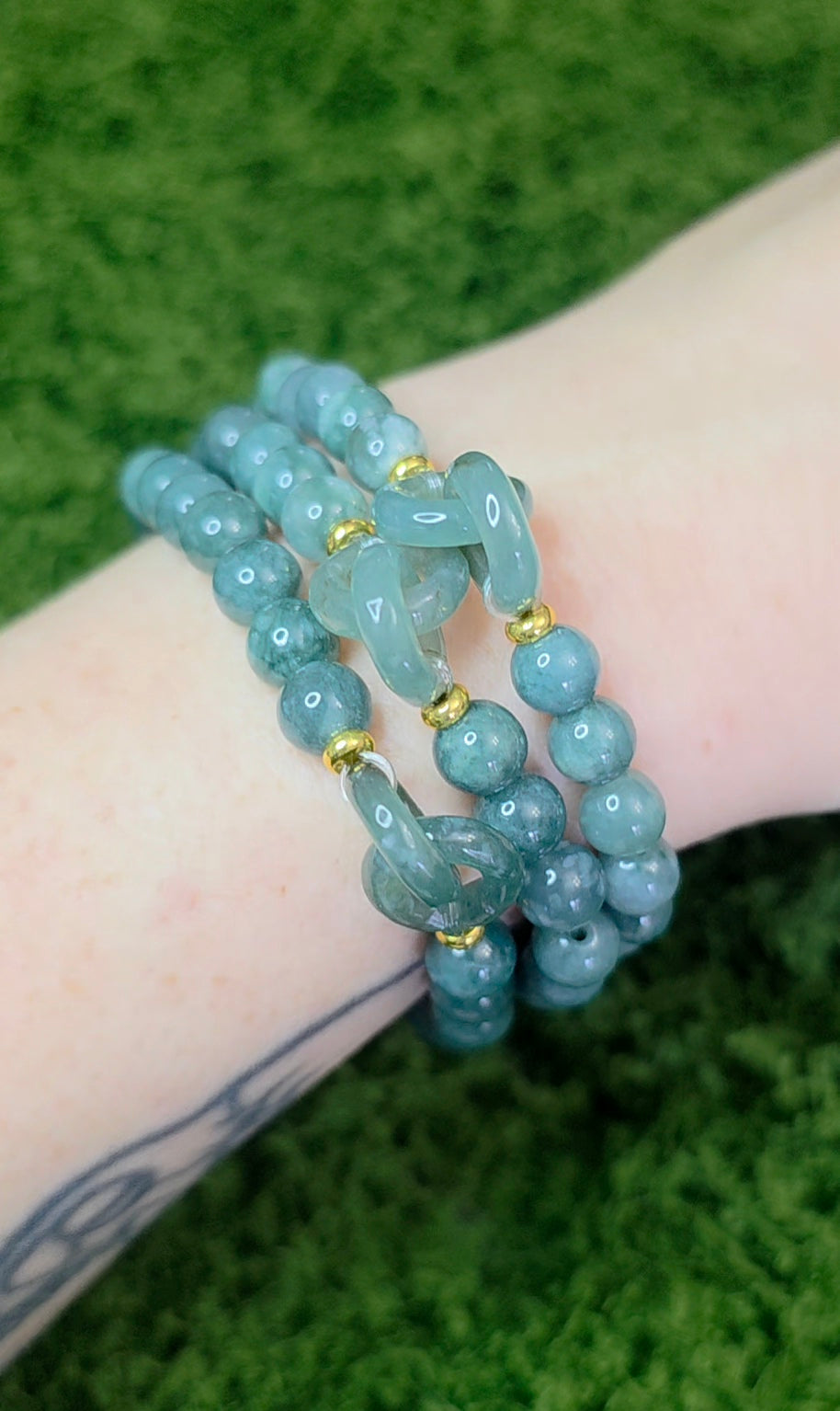 Jadeite Infinity Stretch Bracelet