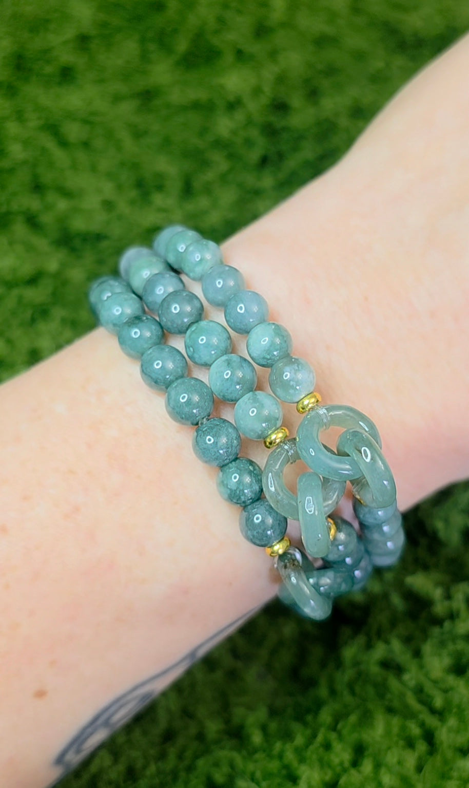 Jadeite Infinity Stretch Bracelet