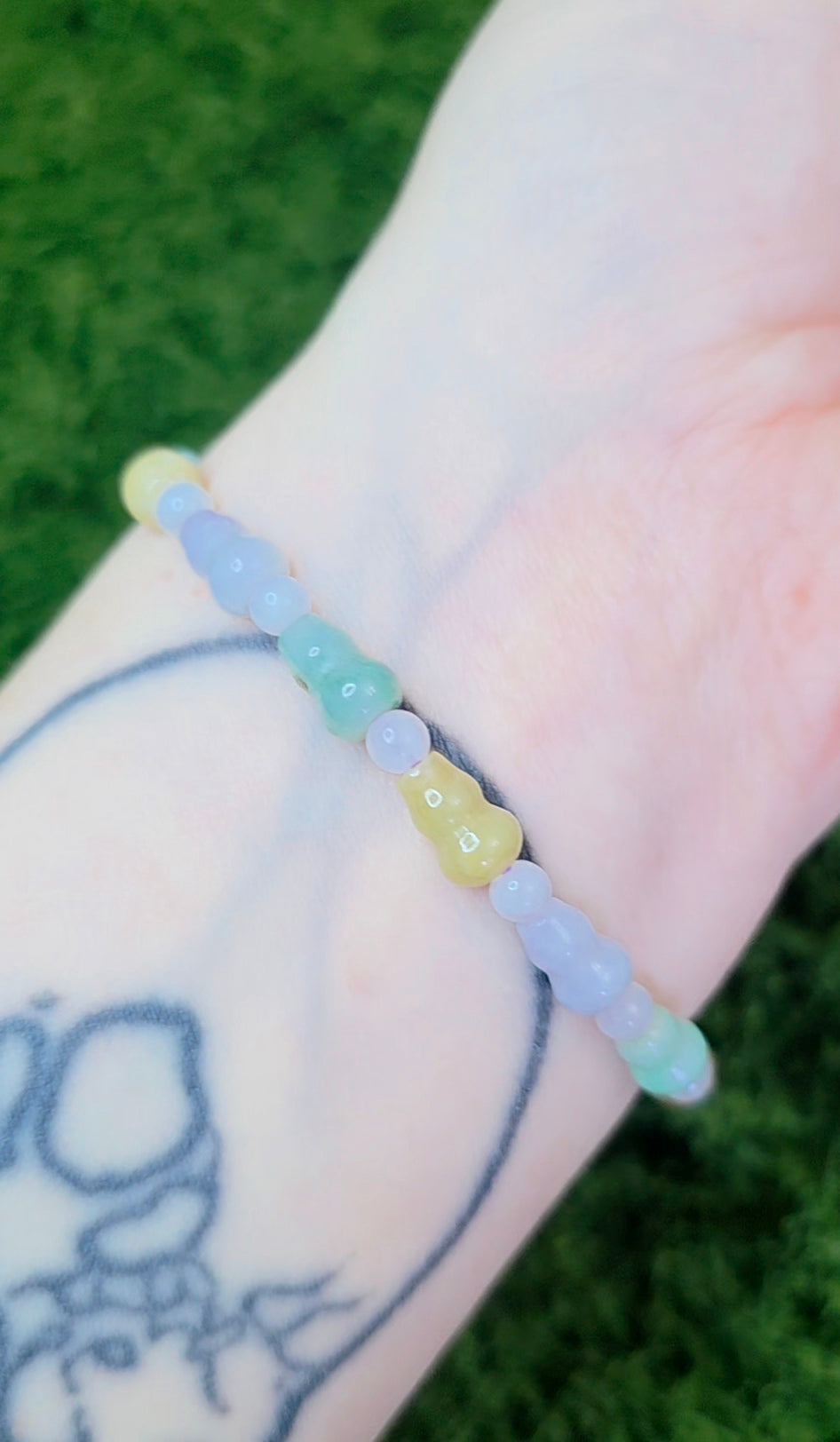 Jadeite Hulu Stretch Bracelet