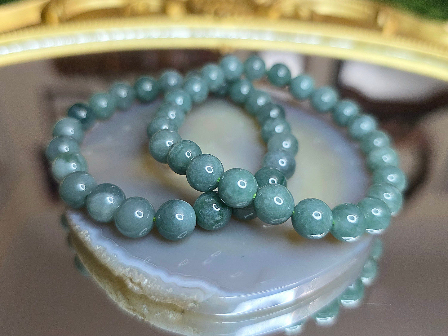 8mm Jadeite Stretch Bracelet