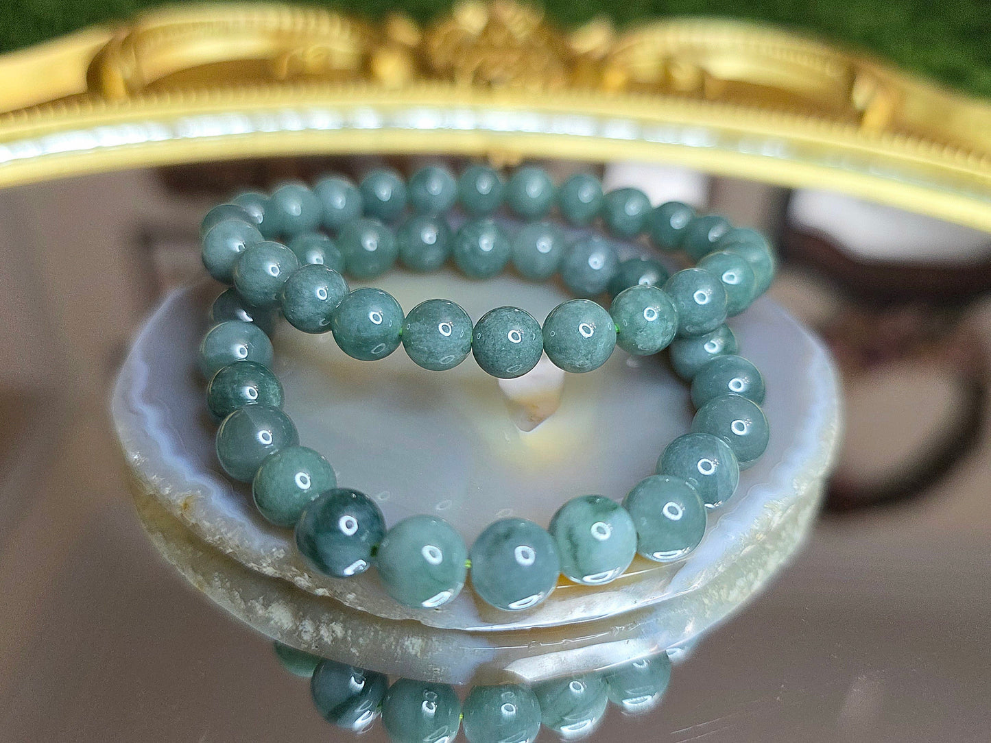 8mm Jadeite Stretch Bracelet