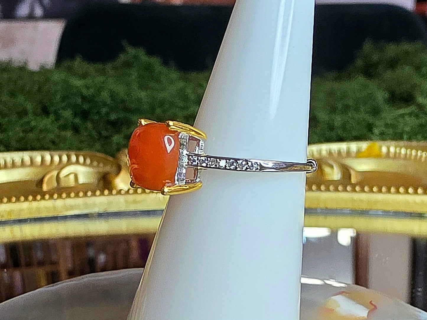 Nanhong Agate Square Ring A