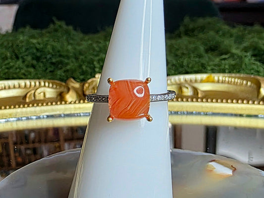 Nanhong Agate Square Ring A