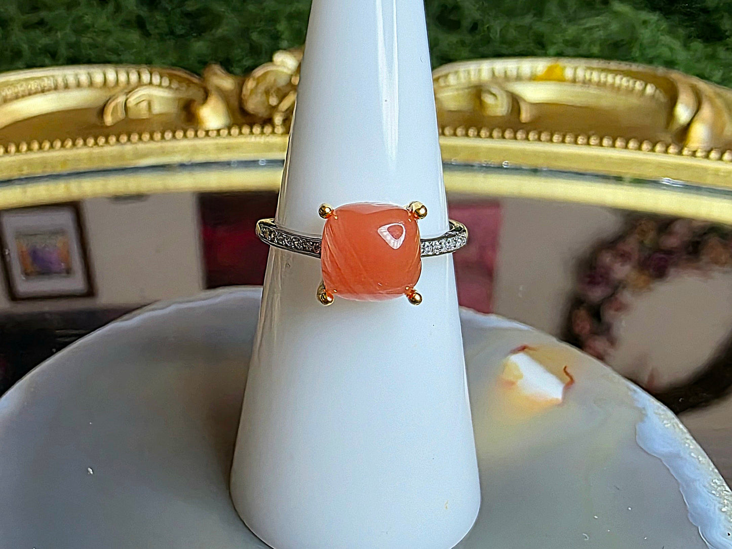 Nanhong Agate Square Ring B