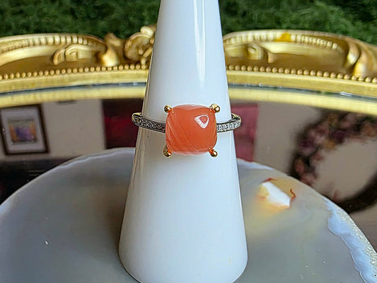 Nanhong Agate Square Ring B