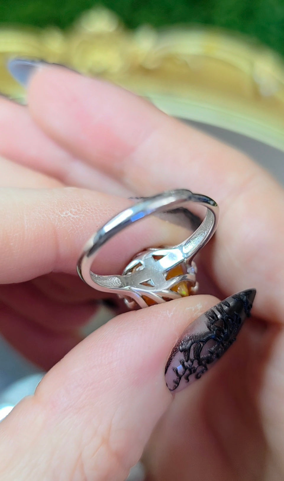 Orange Fire Opal Freeform Ring