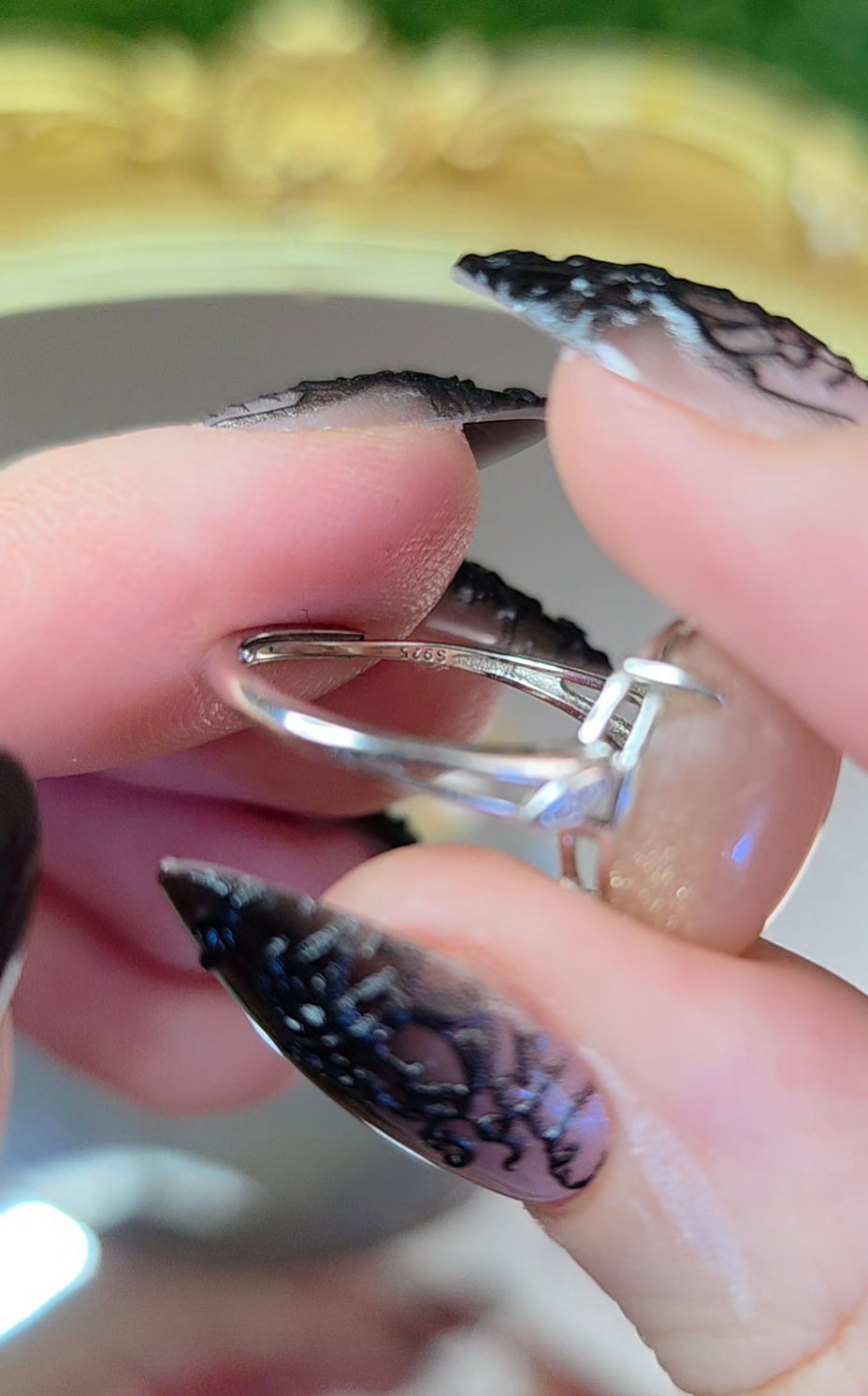 Oval Peach Moonstone Ring B