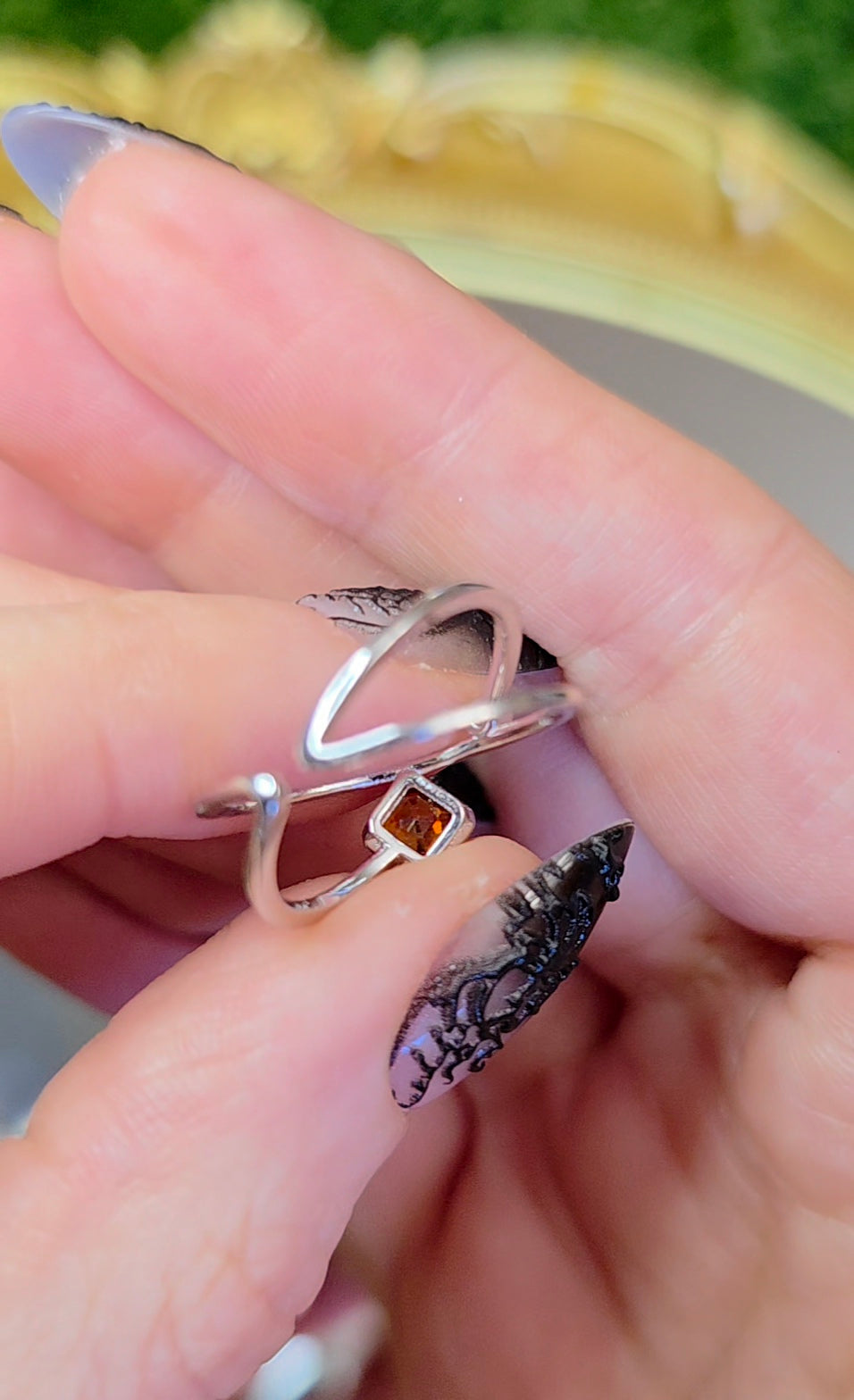 Fanta Garnet Infinity Ring