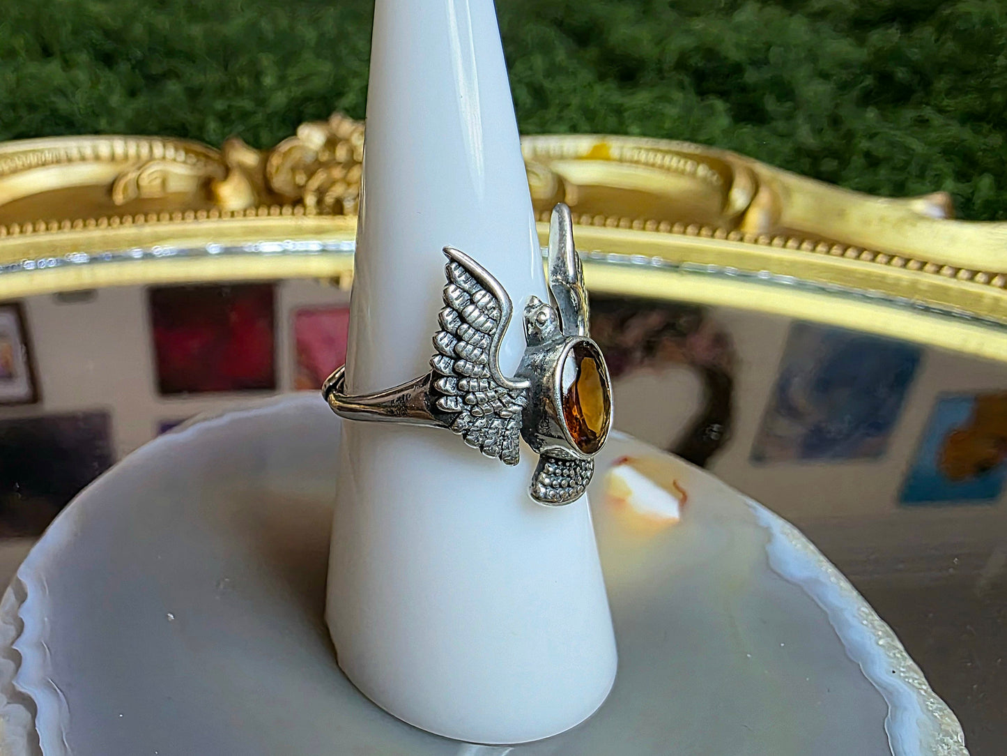 Fanta Garnet Bird Ring