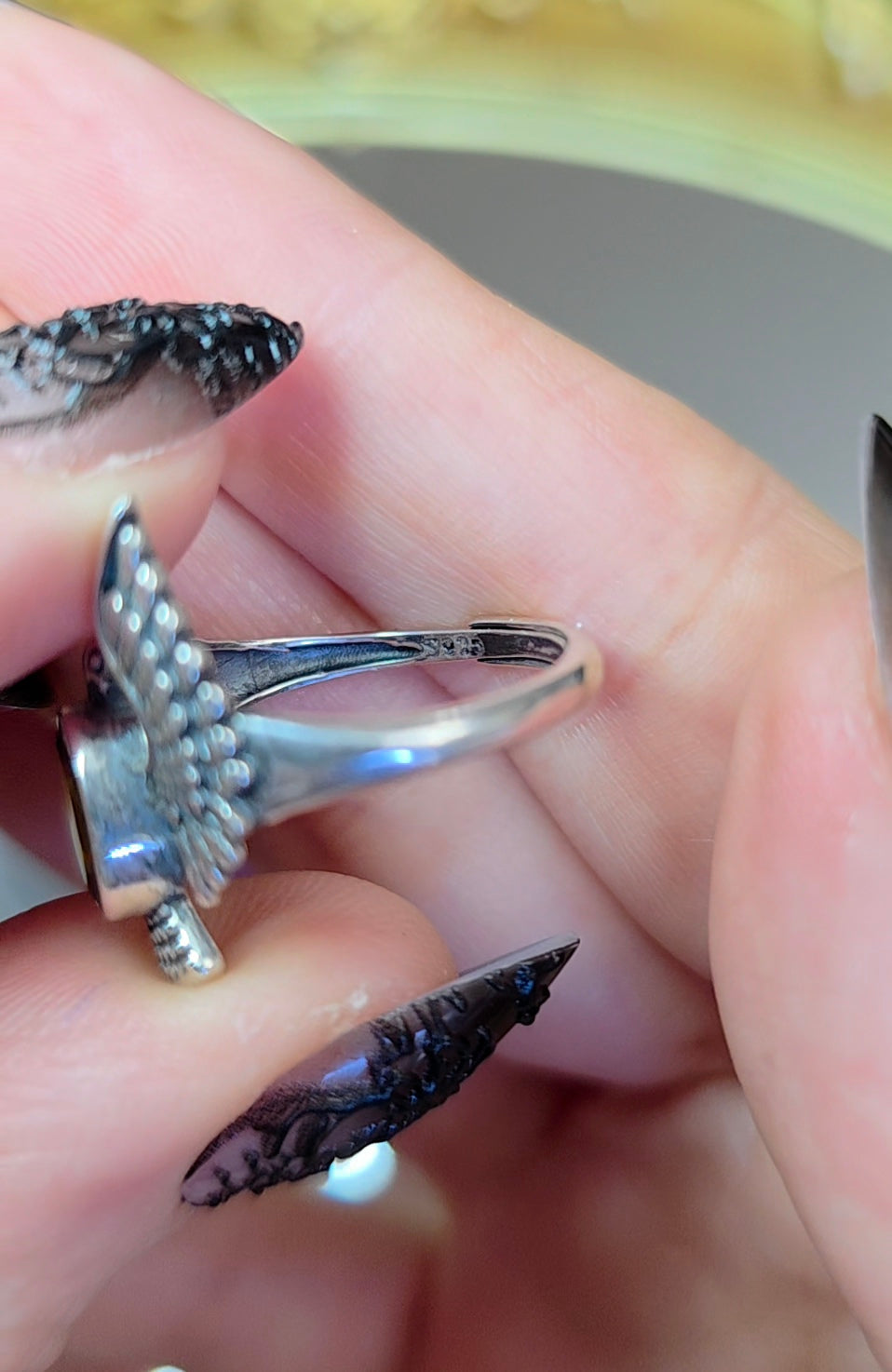 Fanta Garnet Bird Ring