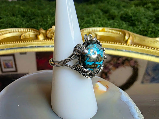 Turquoise and Pyrite Ring
