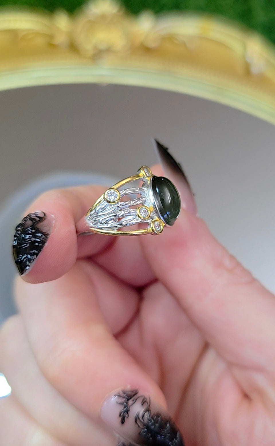 Green Rutile Quartz Ring