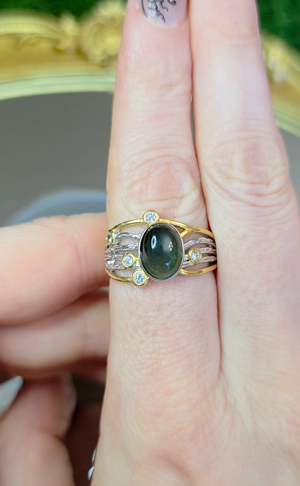 Green Rutile Quartz Ring