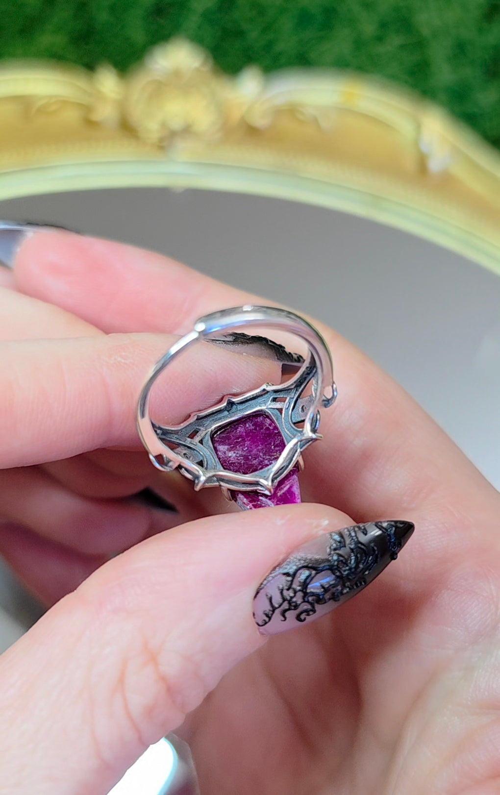 Record Jeeper Ruby Coffin Ring
