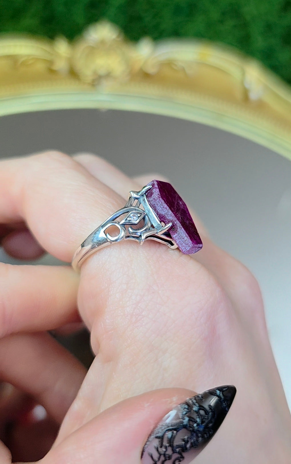 Record Jeeper Ruby Coffin Ring