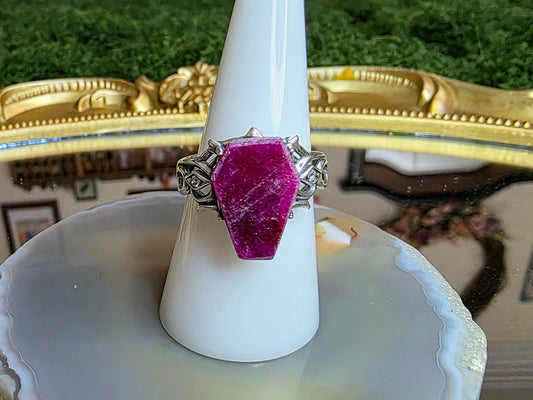 Record Jeeper Ruby Coffin Ring