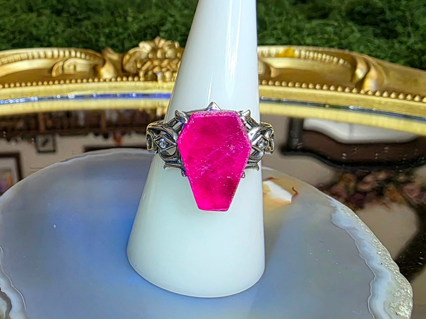 Record Jeeper Ruby Coffin Ring