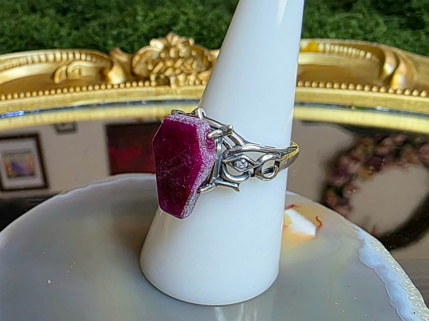 Record Jeeper Ruby Coffin Ring