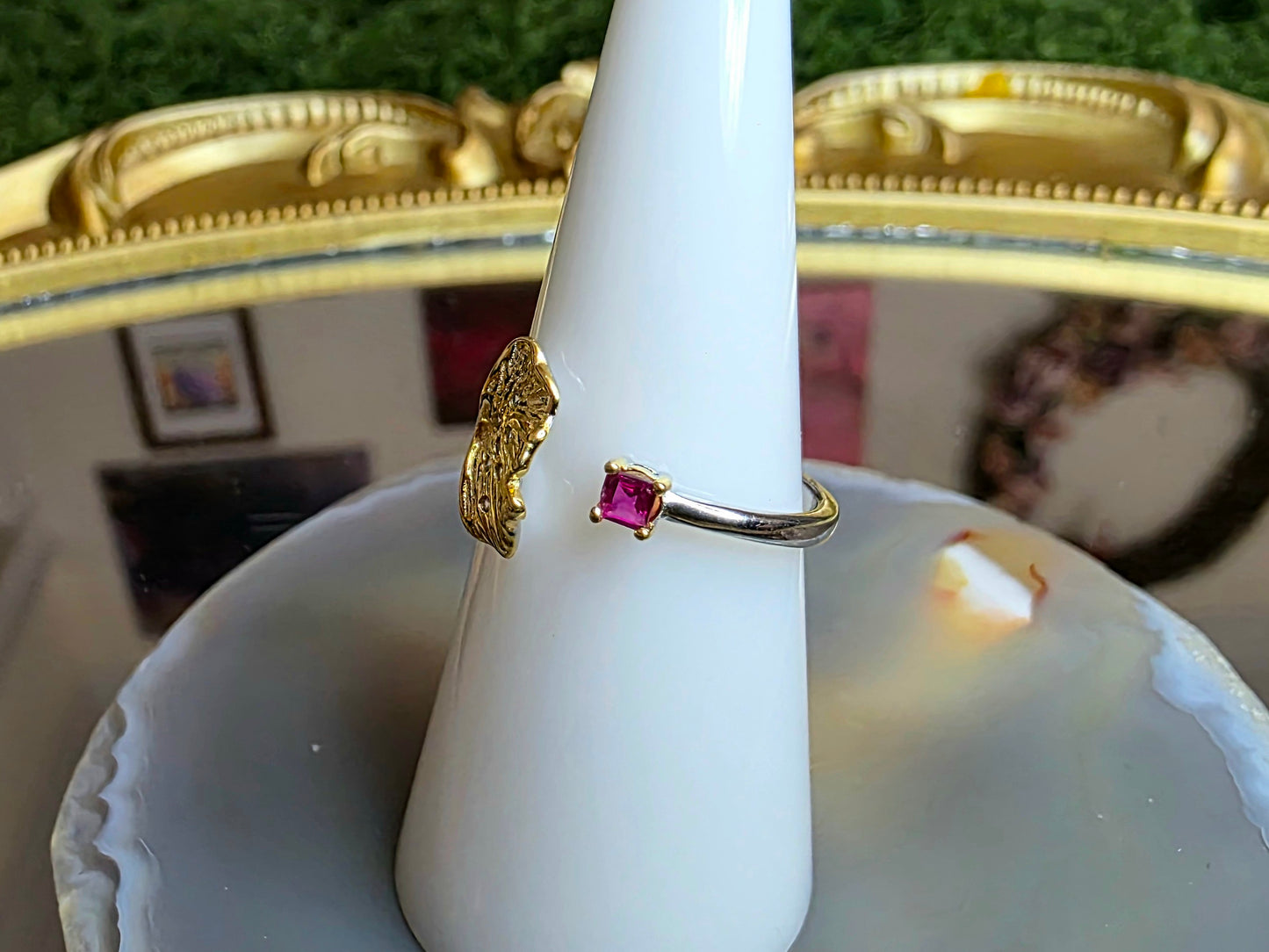 Ruby Ginko Leaf Ring